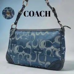 COACH RARE signature Blue suede bag tote