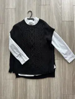 【ナノユニバース】ニットベスト&シャツ セット