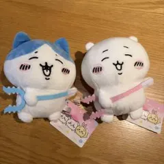 タグ付き　ちいかわ ヤーッ！ぬいぐるみ ハチワレ ちいかわ 2点セット　フリューのサムネイル