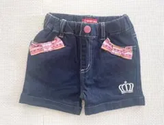 新品未使用【ベビードール】90cm リボンデニムショートパンツ