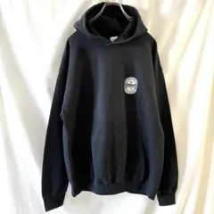 ハワイアン ロゴ パーカー 裏起毛 黒 ビッグサイズ L フーディ