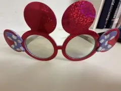ミッキー耳付きサングラス 赤 紫