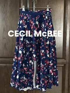スカート　セシルマクビー　花柄　紺