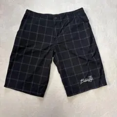 BILLABONG ビラボン USA製 チェック 黒ハーフパンツ 34のサムネイル