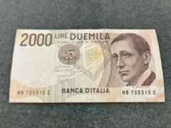 イタリア旧紙幣　1990年　2000リラのサムネイル