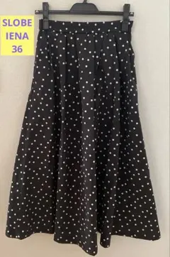 SLOBE IENA ドット柄フレアスカート36