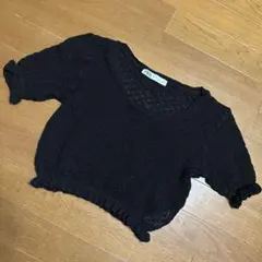ザラ　サマーニット　ブラック　半袖
