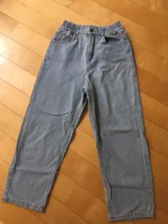 ワイドデニムパンツ150ライトブルージーンズキッズ