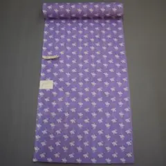 M03-7 新品 ポリエステル 夏物絽 小紋 着尺反物 紫 花柄
