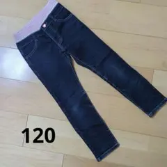パンツ ハートポケット イオン　のびるっち　デニム　ガールズ　120 ストレッチ