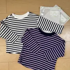 ユニクロ ボーダー長袖Tシャツ100cm 2枚セット
