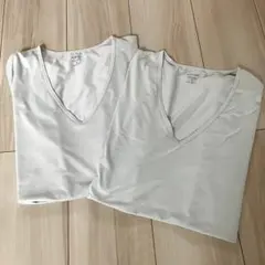 エアリズム AIRism ホワイト VネックTシャツ Mサイズ 2枚セット