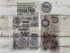 ヴィンテージなクリアスタンプのセット