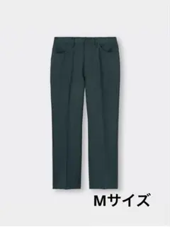GU センタープレスストレートパンツ M ダークグリーン