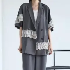 lepsim 美品 フリルW長袖ジャケット ブラック - メルカリ