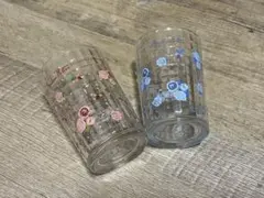花柄ガラスコップ2個セット