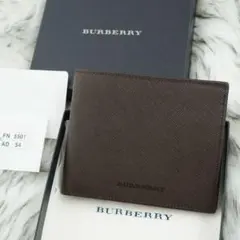 新品未使用品　箱付き　BURBERRY LONDON 折り財布　ノバチェック　茶