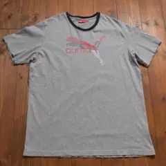 PUMA プーマ ロゴグラフィックプリント Tシャツ グレー