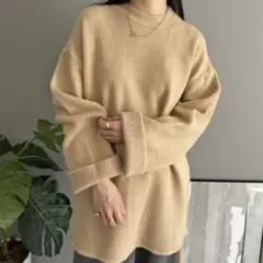 Jewelobe ロールアップスリーブオーバーミドルニットのサムネイル