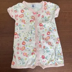 Petit Bateau 花柄ロンパース 6m