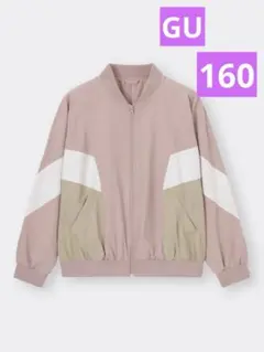 GU GIRLSオーバーサイズカラーブロックブルゾンJR ピンク　L 160のサムネイル