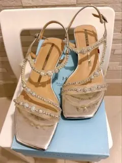 STACCATO スタッカート ビジュー クリアサンダル シルバー 23.5cmのサムネイル