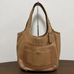 美品 希少 COACH エルゴ トートバッグ ブラウン Legacy キャメル