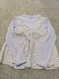 アプレレクール　リブ編みフラワーチュニック 120サイズ