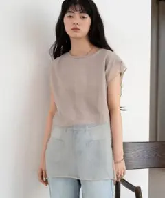 Bab/新品タグ付/訳あり/シアーレイヤードノースリーブトップス