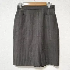 J.PRESS　膝丈 タイトスカート　グレー系　バックスリット　裏地あり　9号