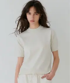 【美品】coca サマーニットサイドスリットトップス アイボリー