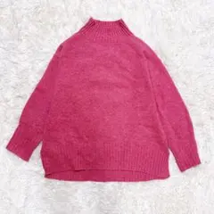 GU ジーユー　パフィータッチオーバーサイズハイネックチュニック(長袖) ピンク