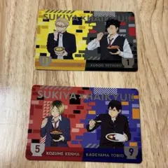 ハイキュー すき家 カード 月島蛍 黒尾鉄朗 孤爪研磨 影山飛雄 2枚セット