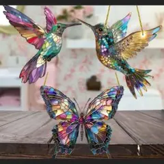【セットで超お得✨】ハチドリと蝶のサンキャッチャー3つセット
