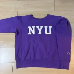 Champion NYU パープル スウェット Medium