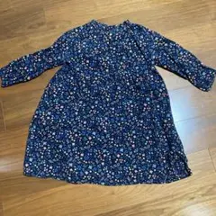 Seraphネイビー 花柄 長袖ワンピース 130㎝