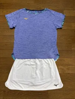 Mizuno テニスウェア 青/白 セットアップ