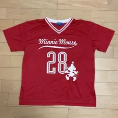 【美品】東京ディズニーリゾート　ミニーマウス　メッシュTシャツ 28 赤
