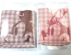 ミッキーミニー刺繍タオル2枚セット