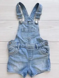 美品⭐︎Baby GAPライトブルーデニムショートオーバーオール80cm〜95cm