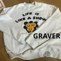 裏起毛☆ [男女兼用]ツインフラワースマイルスウェットシャツ