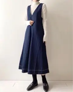 GU ジーユー デニム ジャンパースカート ワンピース L