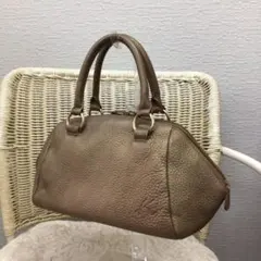 キタムラ　レザー　ミニハンドバッグ　ゴールド