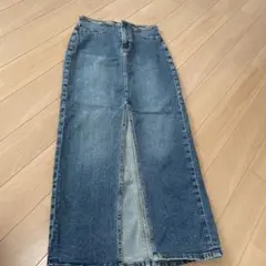 美品❤️H&M デニムロングスカート フロントスリット　S