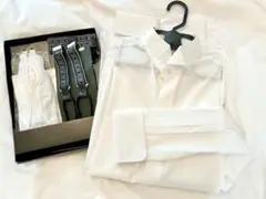 FOUR SIS &Co. 新郎小物5点セット + ブライダルシャツLサイズ