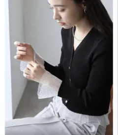 一度のみ着用美品 La TOTALITE レース編みプルオーバー