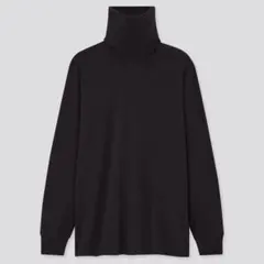 【UNIQLO】ソフトタッチタートルネックT（長袖） ブラック Lのサムネイル