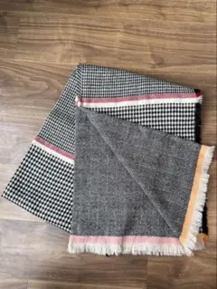 リバーシブルストール チェック柄 ヘリンボーン