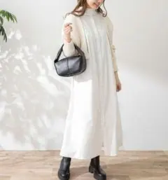 美品✨　白❤️　アーバンリサーチサニーレーベル　2WAYスタンドカラーワンピース