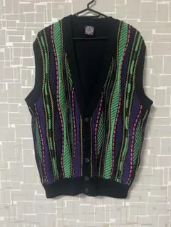 多色　ストライプ　ニット　ベスト